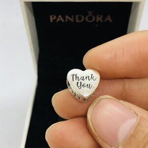 ✨🔥Pandora Thank You Charm Heart Bead Charm